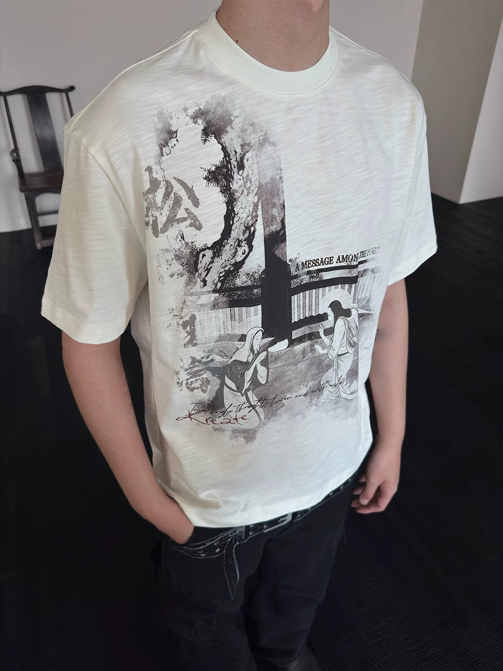 Ink Print Quick-drying Loose Cotton Tees