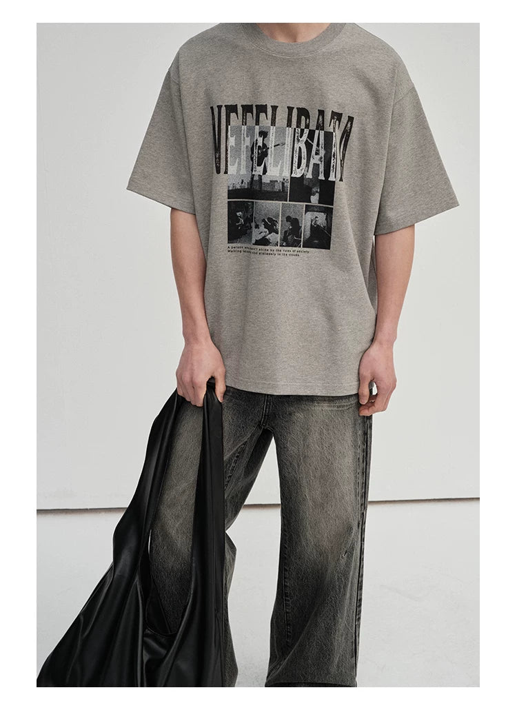 300G Double Yarn Printed Tee
