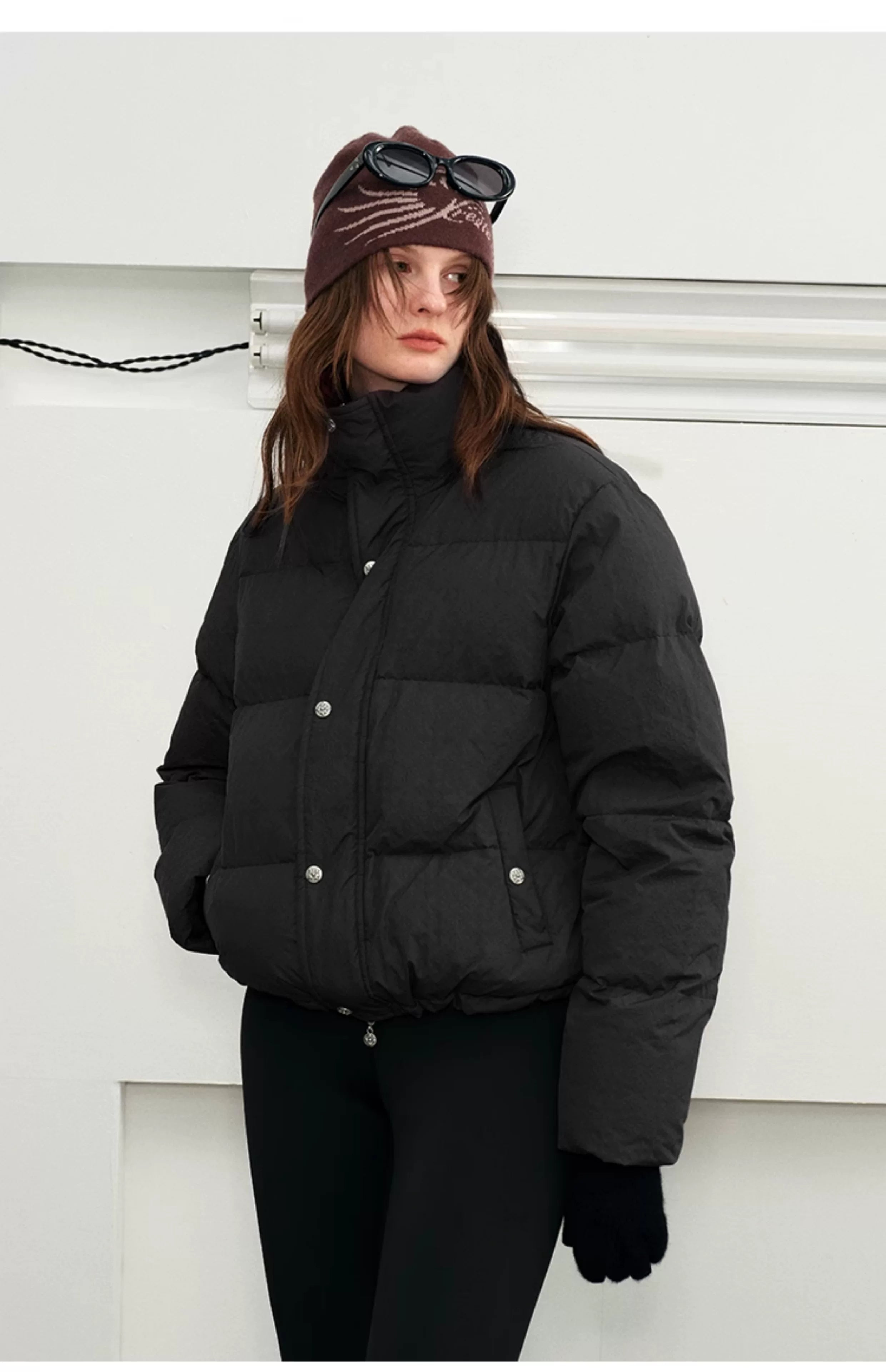 Men's Embossed Stand Collar Down Jacket
