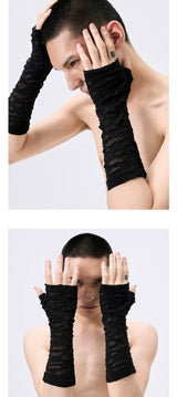 Sheer Mesh Fingerless Sun Protection Gloves