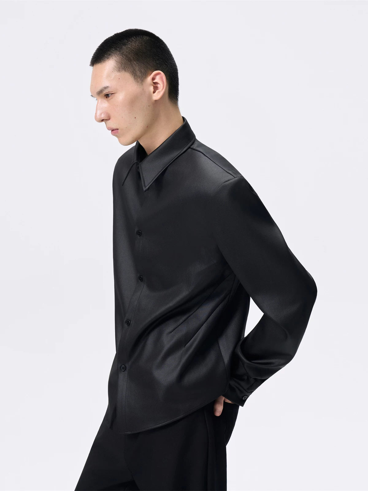 Detachable Padded Long Sleeve Crop Shirt