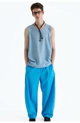 SUPIMA Nylon Drawstring Curved Casual Pants