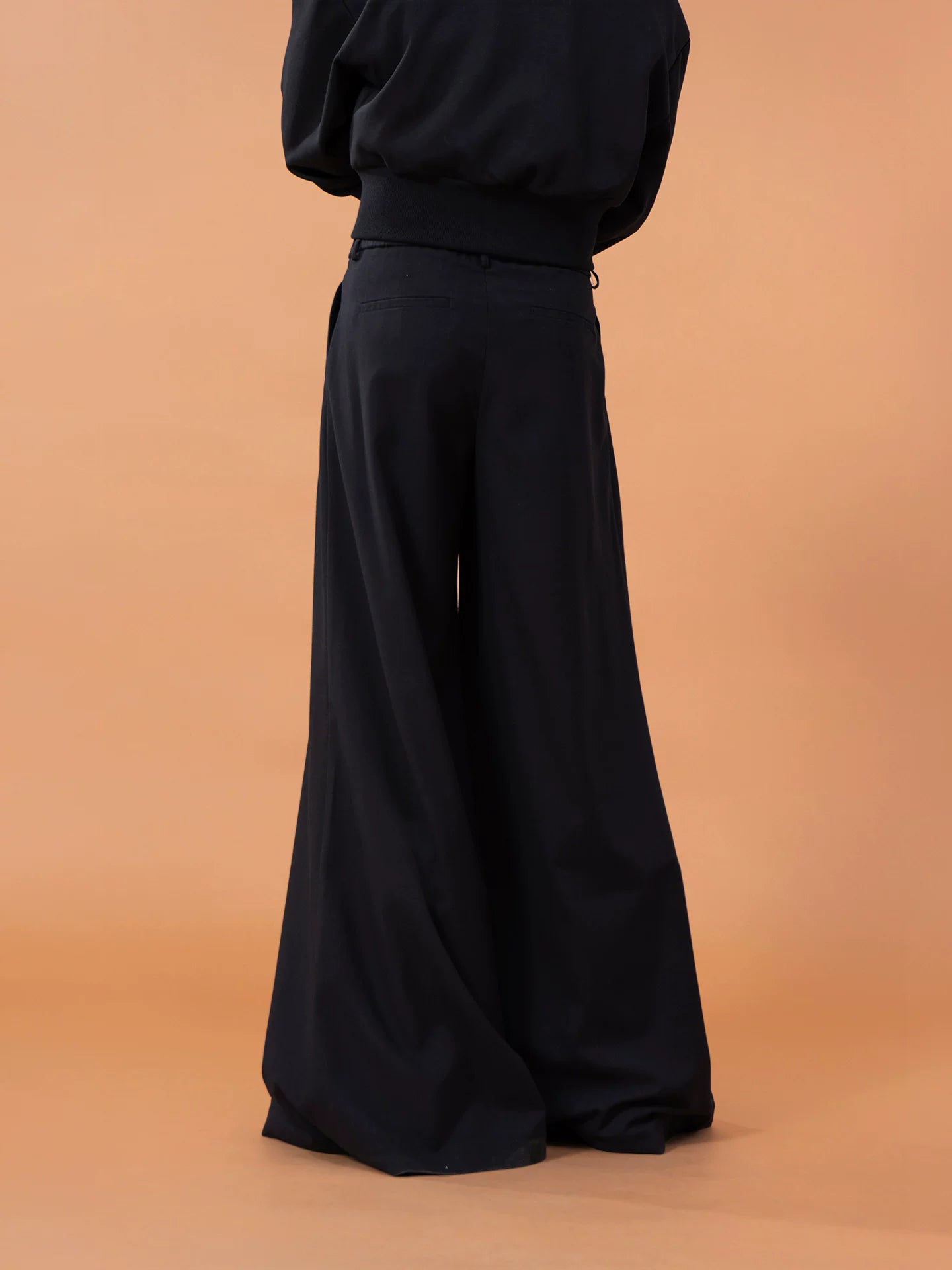 Men's Black Wide Leg Casual Pants