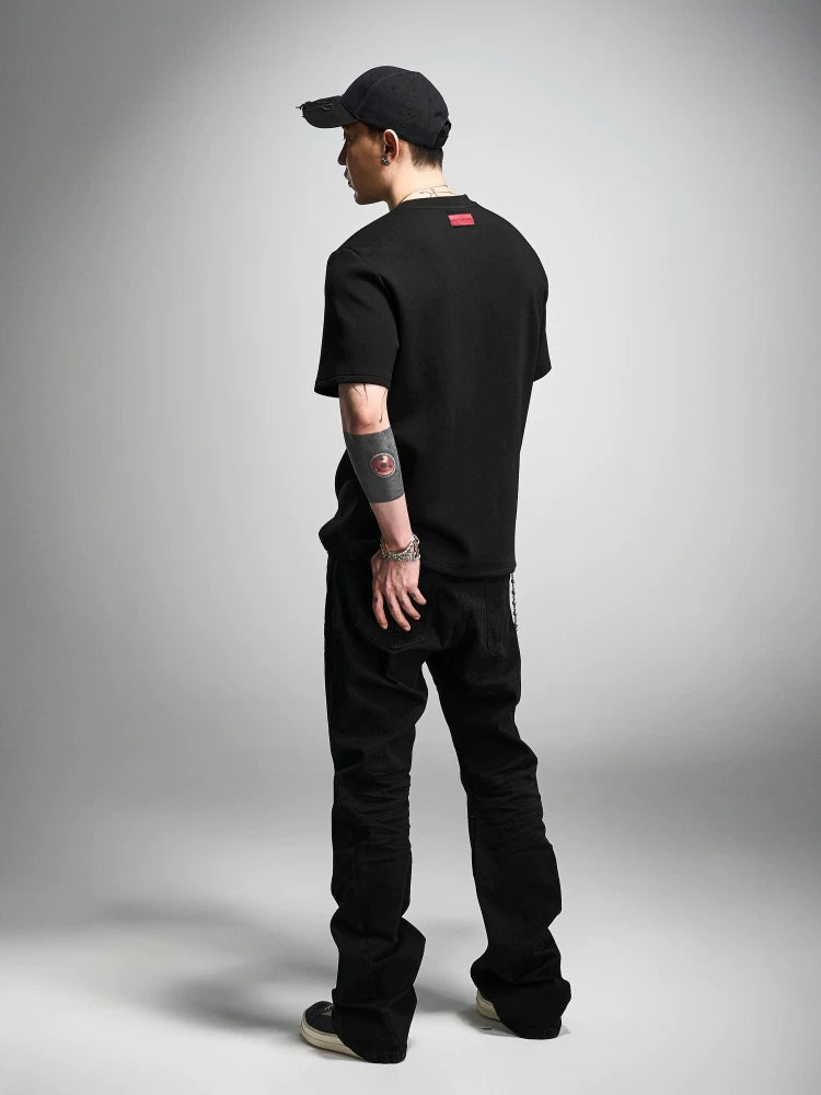 Black Boxy Short Sleeve Modal Tee