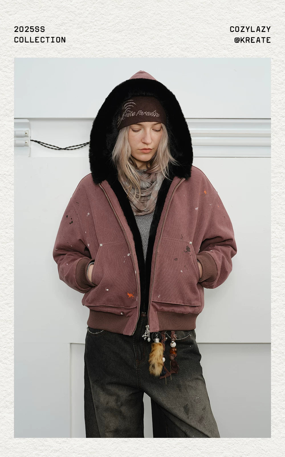 Men's Splatter Canvas Padded Jacket