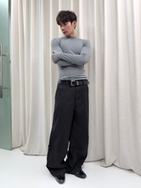 Black Gray Lightweight Washed Parachute Pants