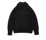 Ribbed Knit Half-Zip Long Sleeve Top