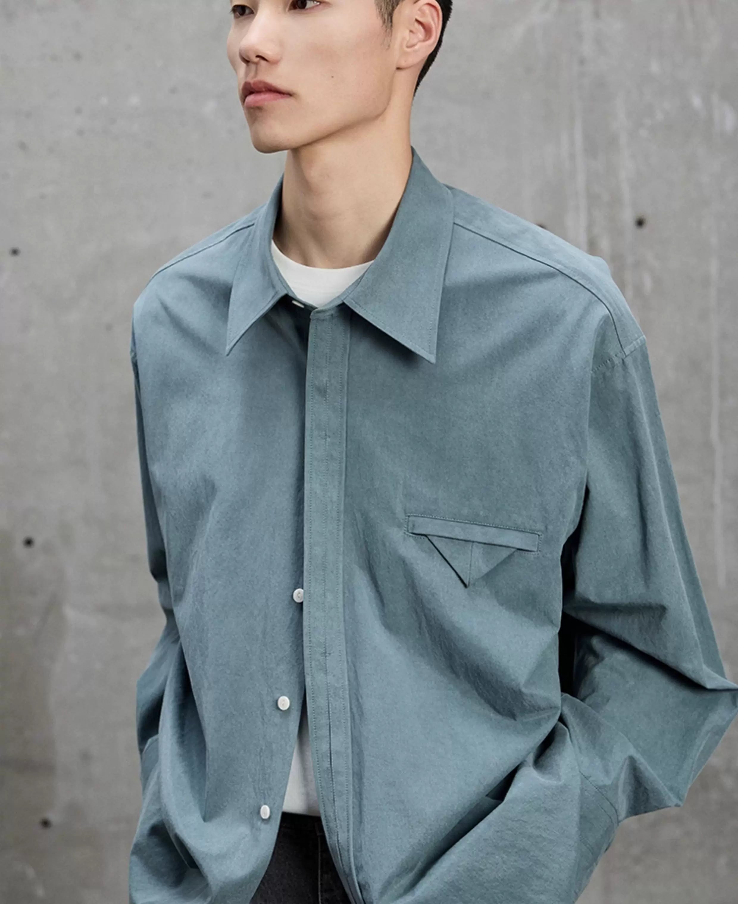 Triangle Pocket Shirt with Hidden Placket