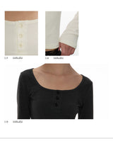 Women's Soft Long Sleeve Henley Tops