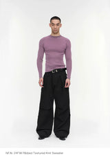 Slim Fit Ribbed Knit Long Sleeve Tops