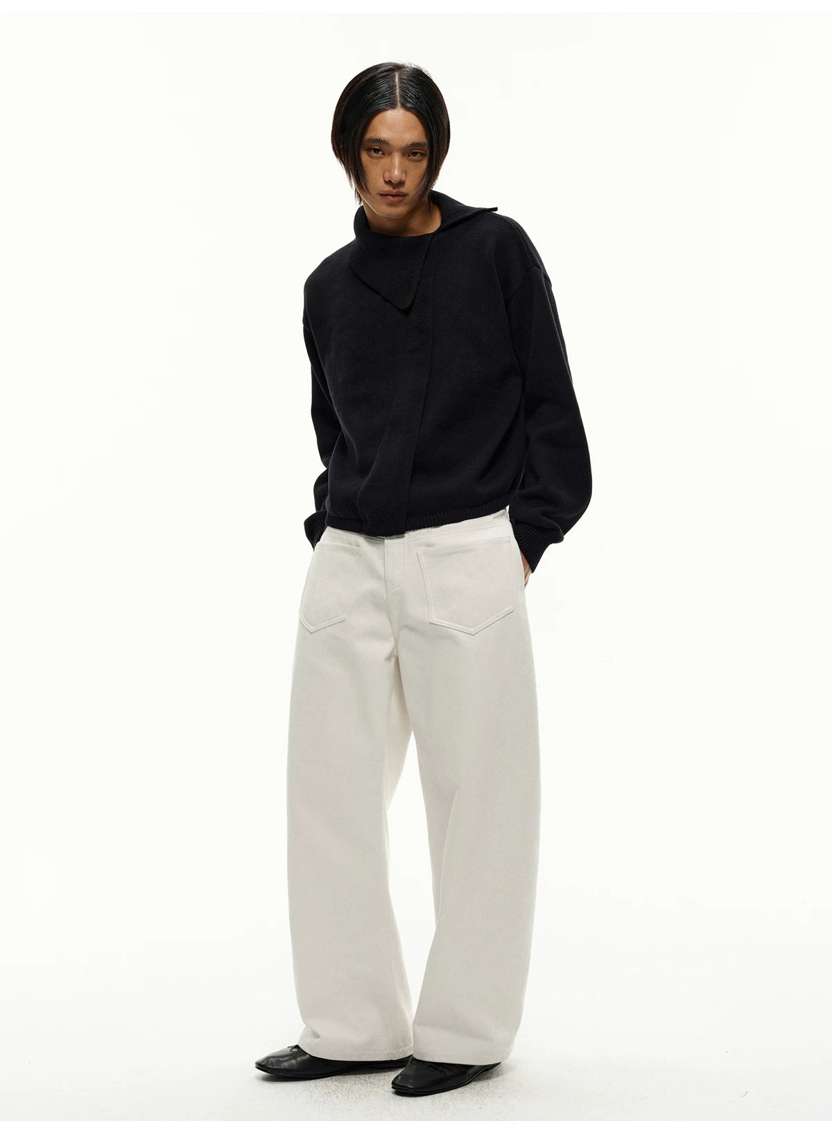 Distressed Fleece Lined Banana Jeans