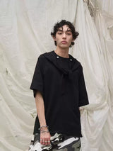 Skin-Friendly Short-Sleeve Detachable Small Hooded Tee