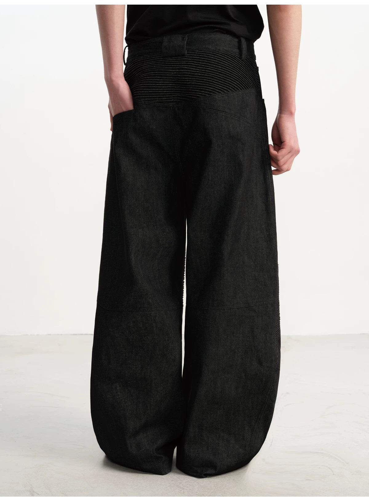 Washed Wide Leg Straight Denim Jeans