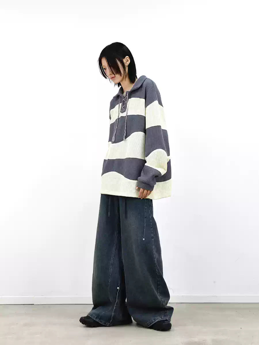Boho Color Block Knit Sweater