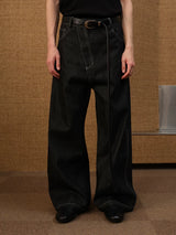 Slant Fly Flared Raw Denim Pants
