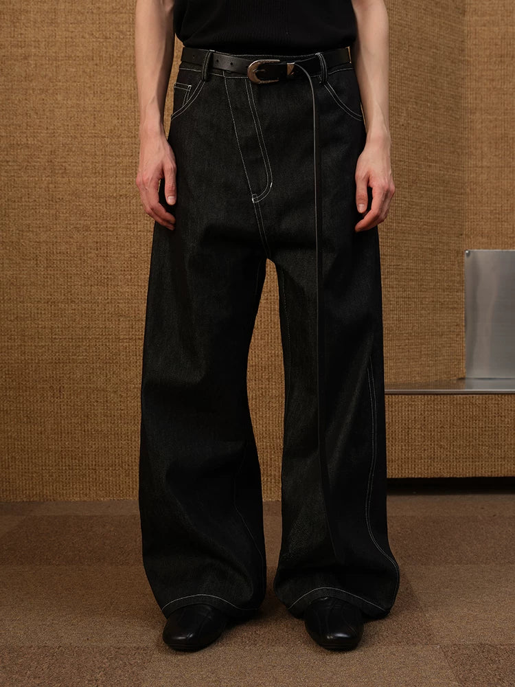 Slant Fly Flared Raw Denim Pants