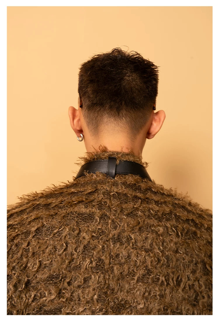 Men's Casual Brown Faux Fur Coat