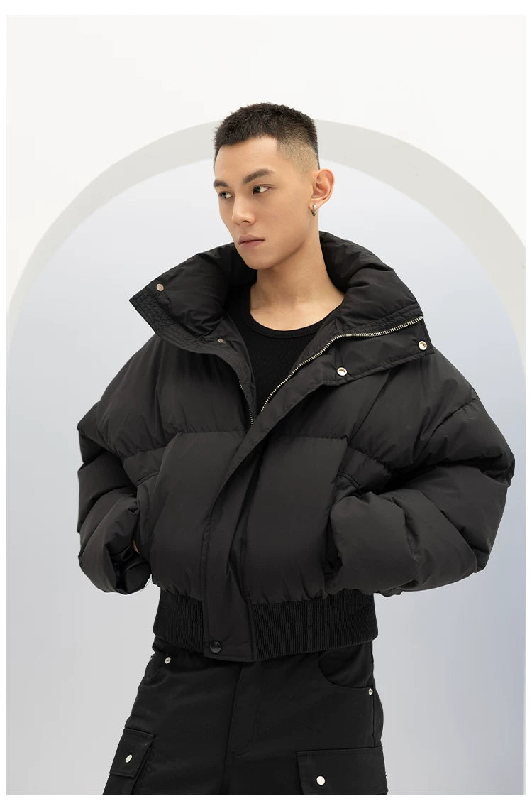 Men's Black White Gray Puffer Jacket