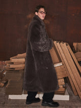 Unisex Oversized Knee-length Faux Fur Coat