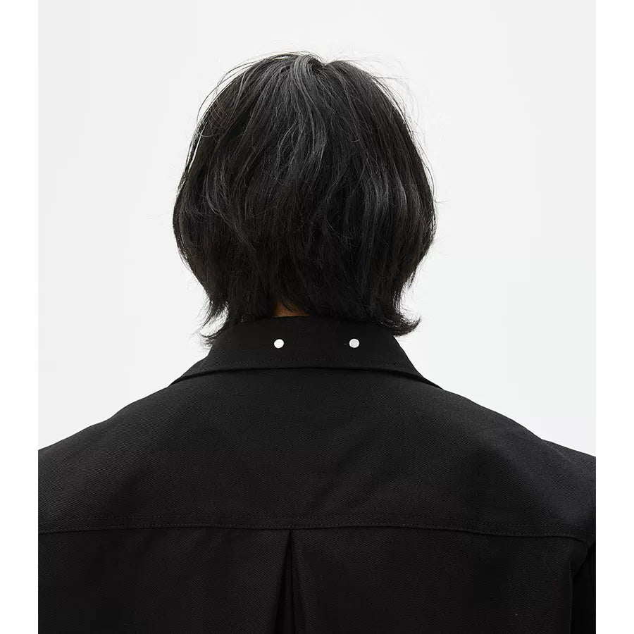 Two-Tone Cropped Lace Pocket Magnetic Jacket