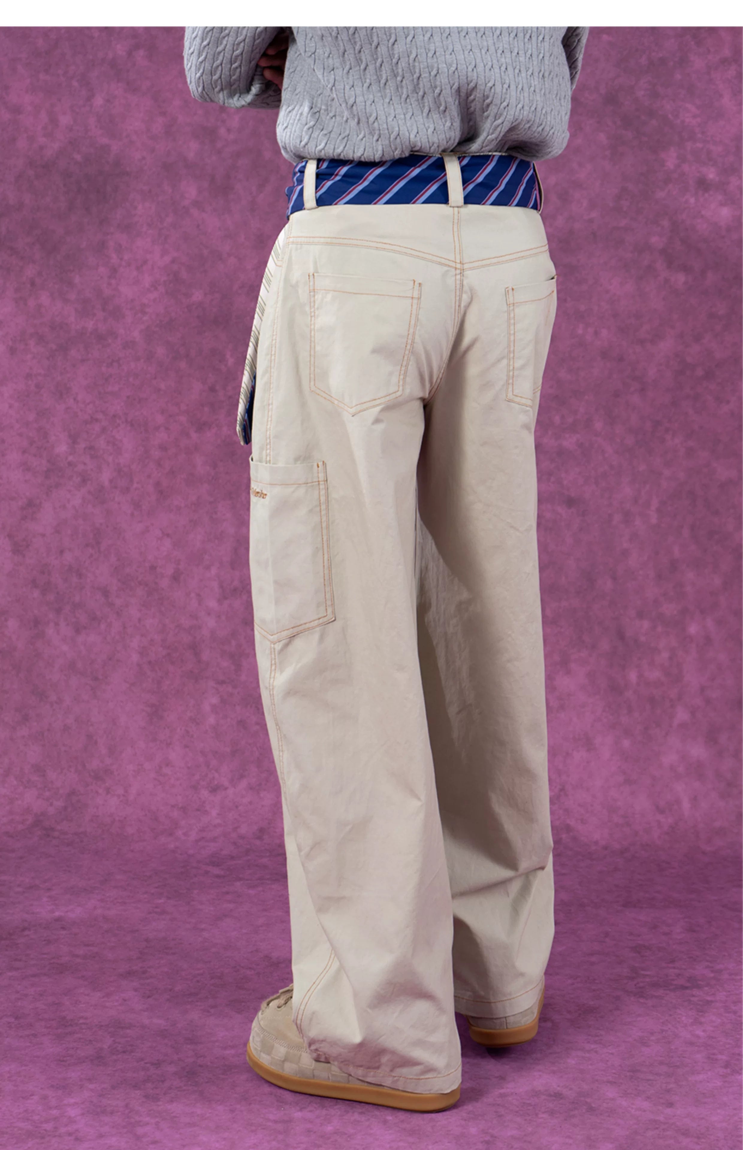 Black Sand Loose Multi-pocket Cargo Pants