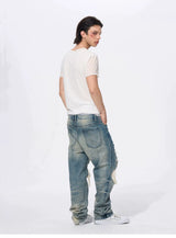 White Men's Twofer Letter Print Tee