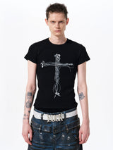 Men's Slim Fit Headphone Cross Tee