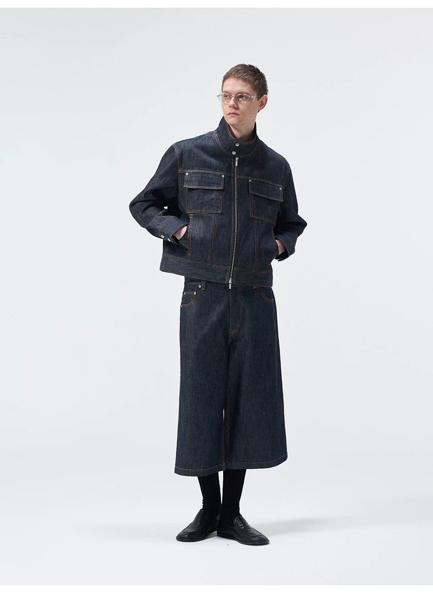 14 Oz Color-Stable Raw Denim Shorts