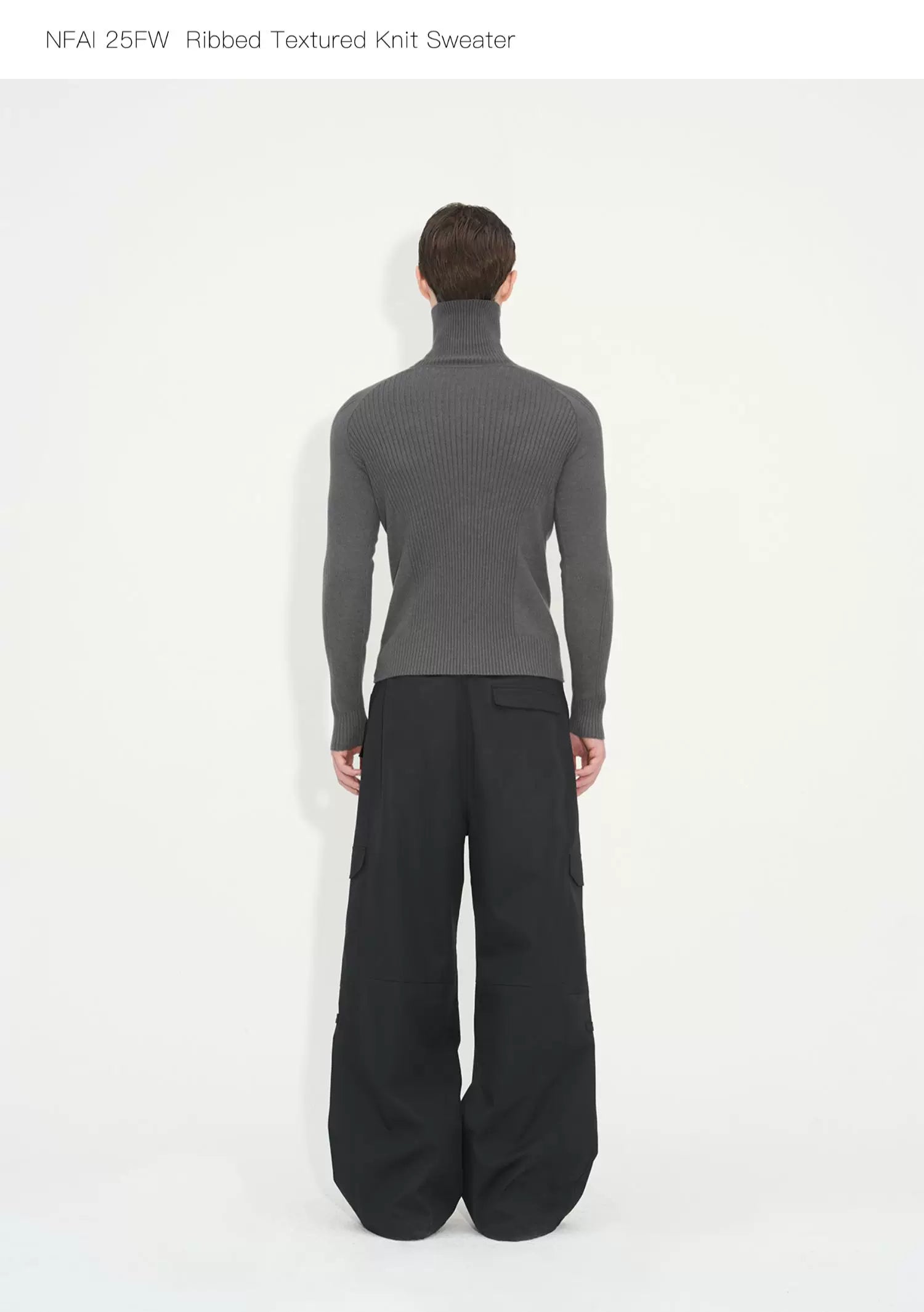 Long Sleeve Turtleneck Ribbed Knit Top