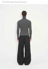 Long Sleeve Turtleneck Ribbed Knit Top