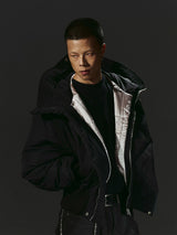 Dark 3M Oversized Hooded Bomber Jacket