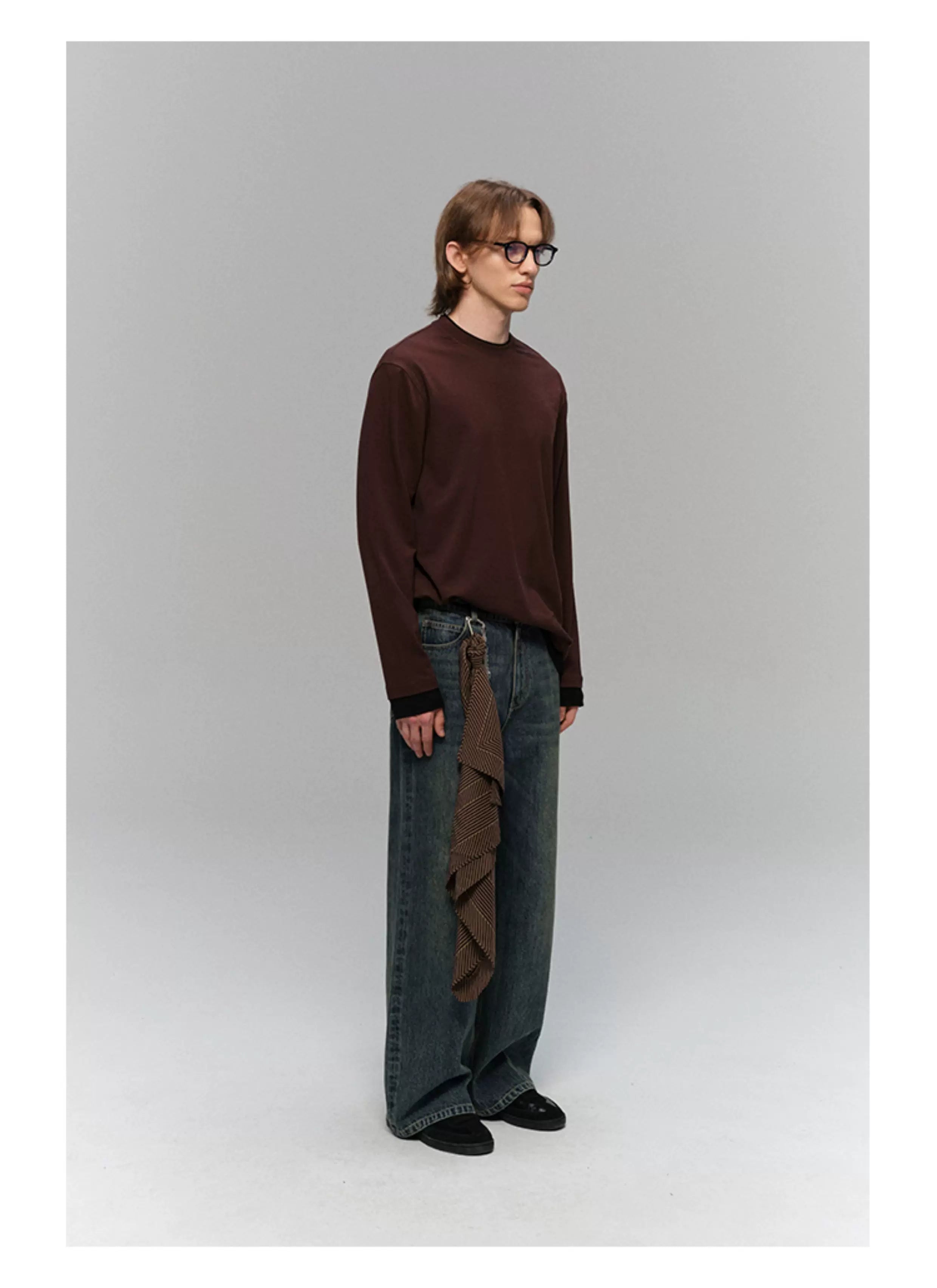 Heavyweight Slub Washed Straight Jeans
