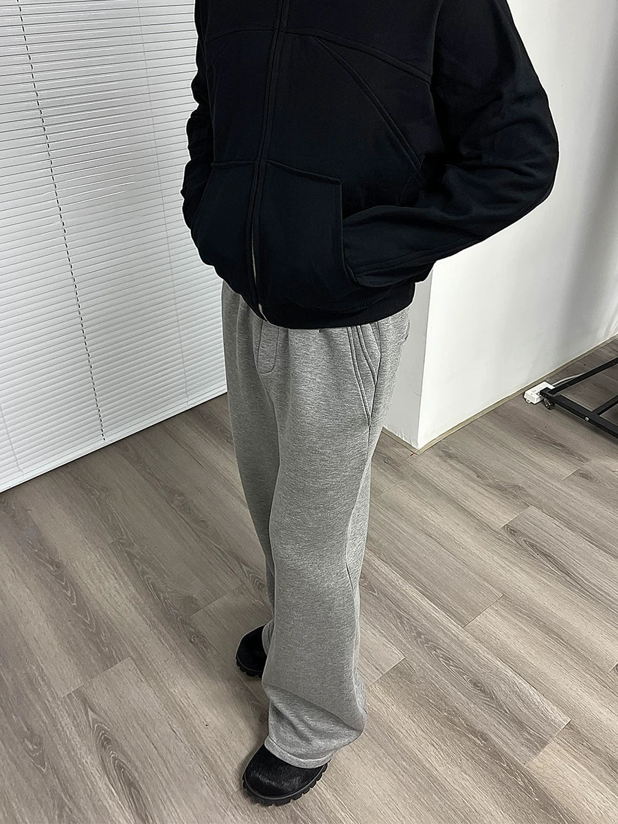 Flared Space Cotton Sweatpants With Pockets