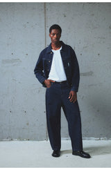 Okayama Classic Pleated Cropped Denim Jacket