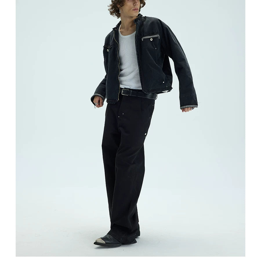 Chained Short Mock Neck Puffer Coat