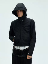 Short Detachable Hooded Waterproof Trench Coat