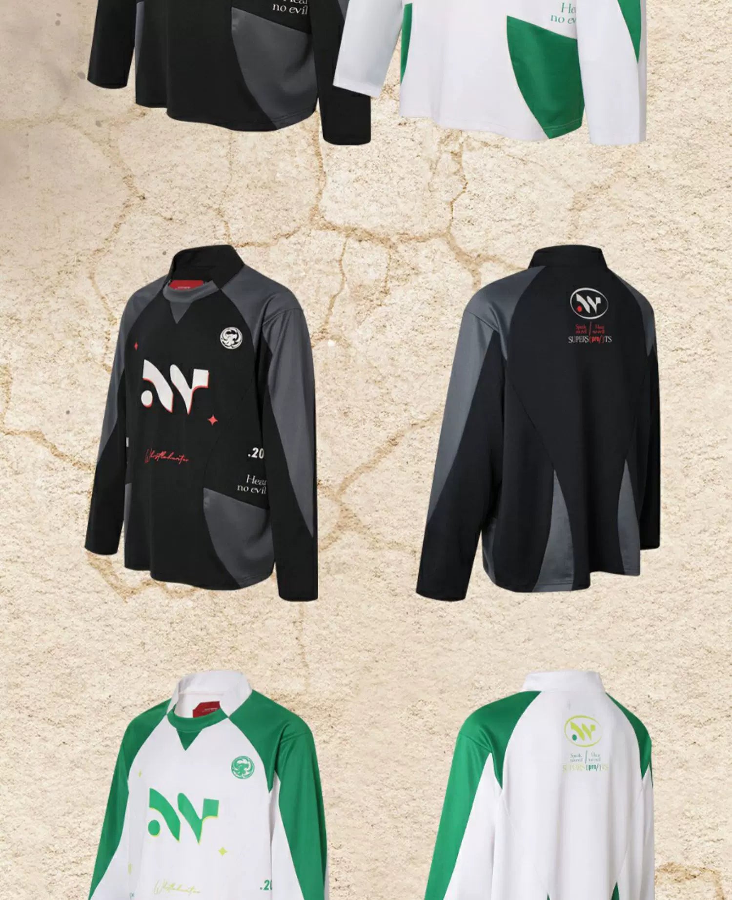 Men's 2-Tone Long Sleeve Cotton Jersey