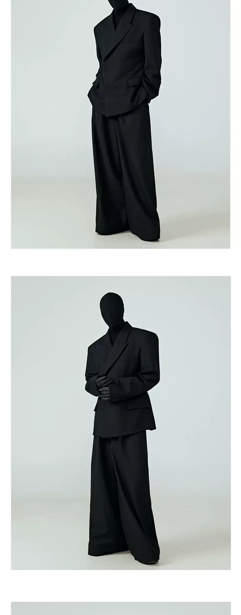Black Waist-cinched Drapey Wrinkle-free Blazer