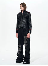 Men's Winter Stand Collar PU Jacket
