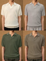 Polo Collar Ice Silk Knit Tees