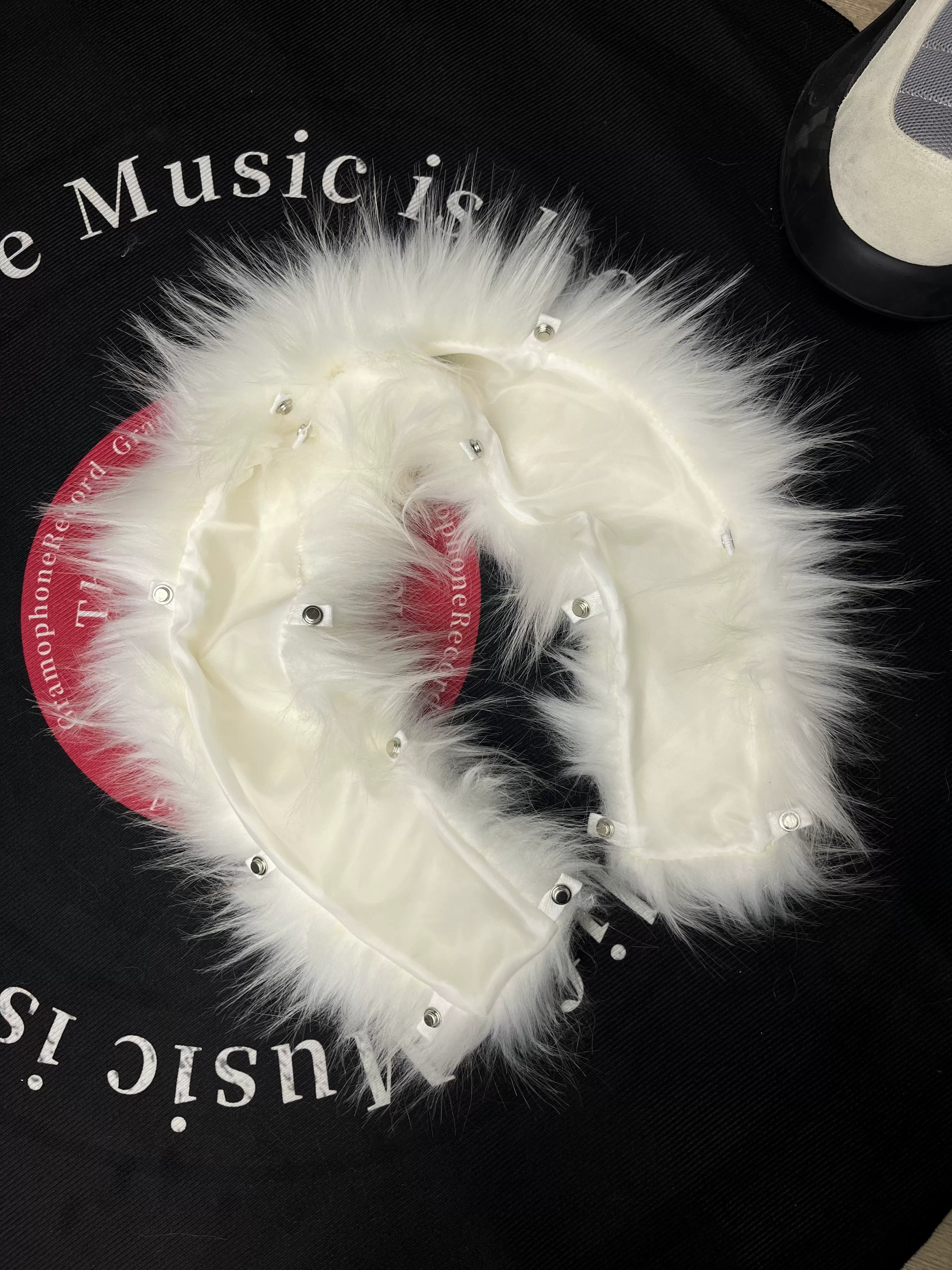 Ten-Color Removable Snap Fur Collar