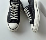 Black Leather Blend Vulcanized Tongue Sneakers