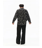 Long Sleeve Collared Paisley Silk Shirt