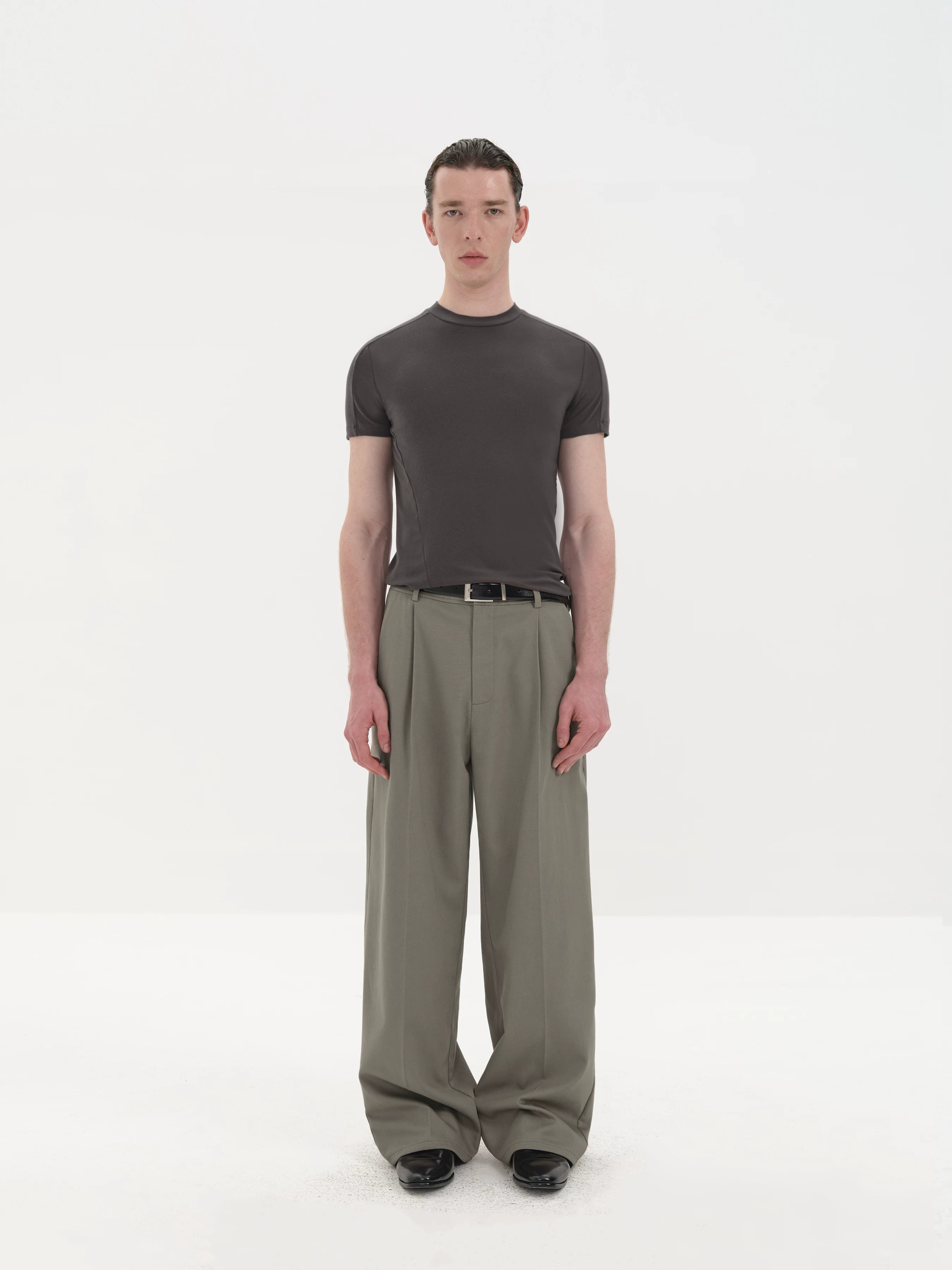 Slim Fit Paneled Merino Lyocell Tee