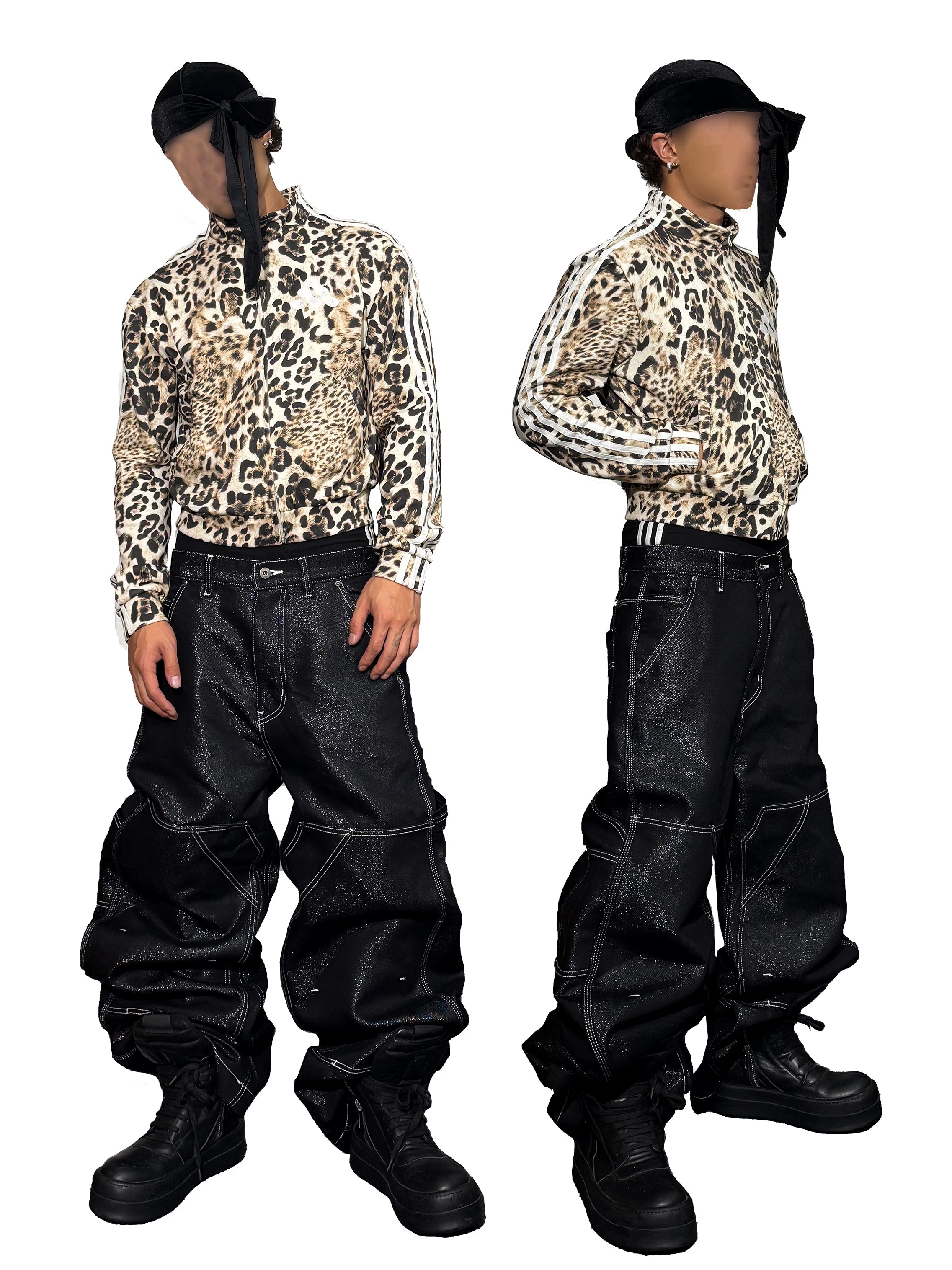 Leopard Print Stand Collar Sweatshirt