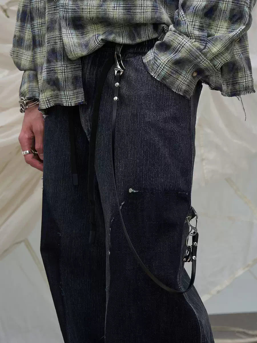 Double Hook Leather Rope Pants Chain