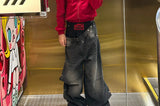 Relaxed Washed Charcoal Denim Jeans