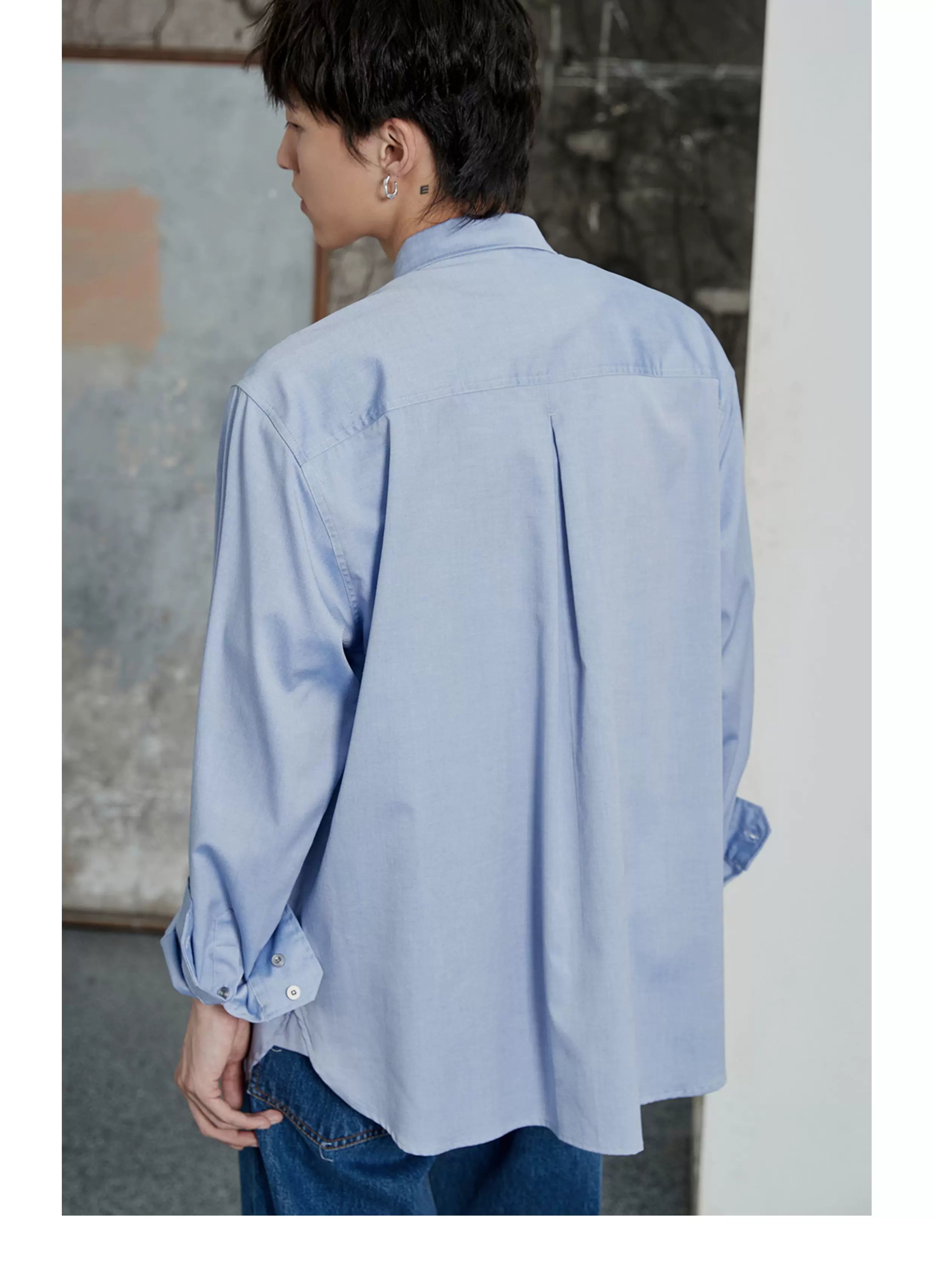 80s Cotton Oxford Asymmetric Pocket Shirt