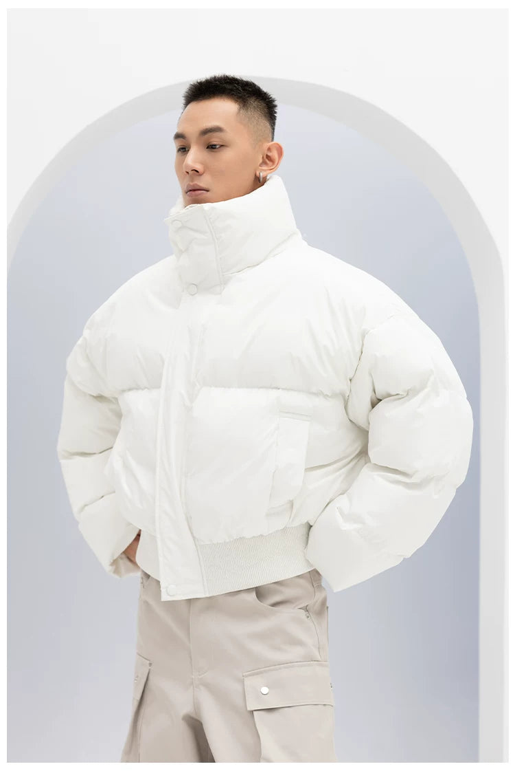 Men's Black White Gray Puffer Jacket