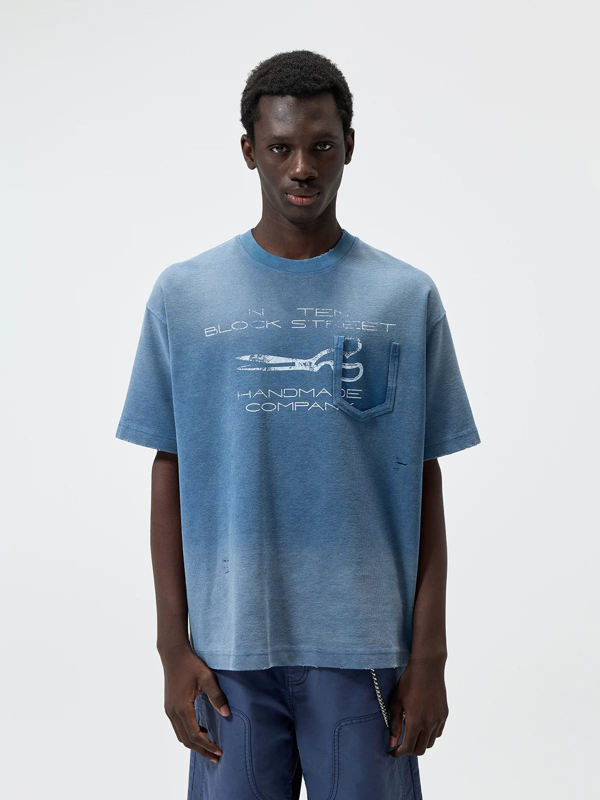 270G Printed Vintage Waffle Cotton Tee